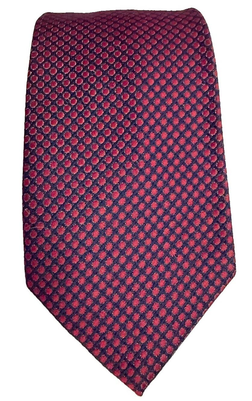 Christian Dior Vintage Silk Red & Navy Tie 4”